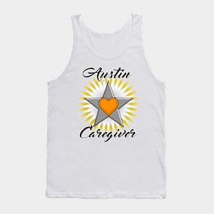 Austin Caregiver black font design Tank Top